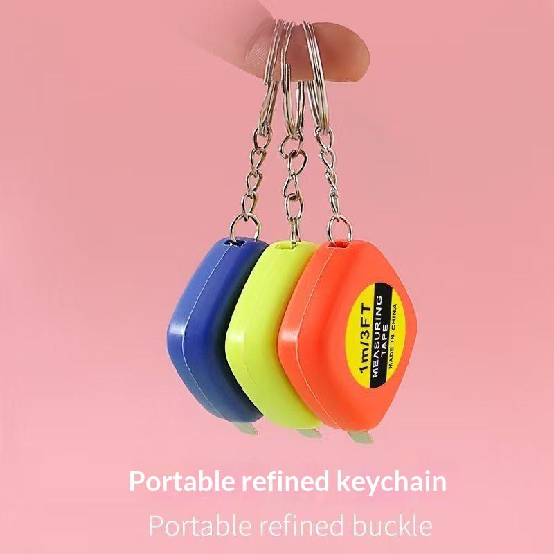 Mini Retractable Measuring Tape 1M 3FT Portable Anti Drop with Keychain for Office Home General Use
