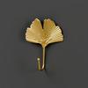 1 Stuks Gouden Bladvormige Metalen Wandhaken, Wandhaken voor Sleutel, Handdoek, voor Entree, Badkamer, Slaapkamer - Eenvoudig te Installeren, Gebruikshaken