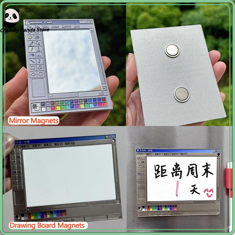 Creative Fridge Magnets Simulation Windows Board Mirror Computer Drawing Board Metal Sticky Notes Sticker Home Decor Accessories