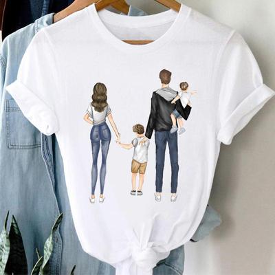 Donna Dolce Famiglia Abbigliamento Casual Stampa T-shirt Mamma Madre Mama Top Estate Moda Tshirt Manica Corta Signora Femmina Grafica T-shirt