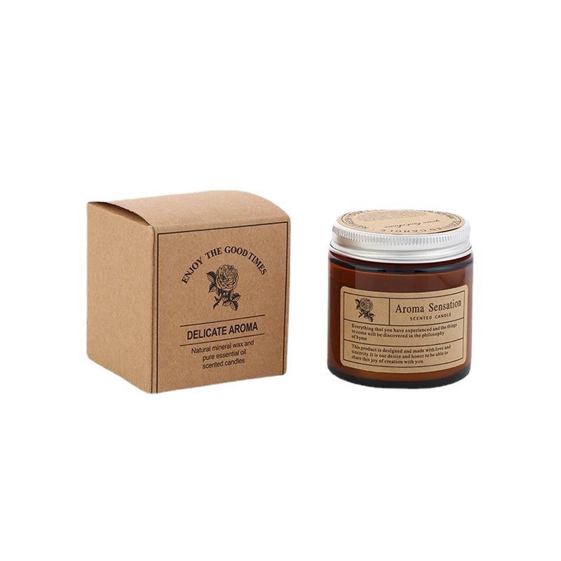Ins Style Brown Aromatherapy Candle - Small Smokeless Plant Wax with Romantic Fragrance