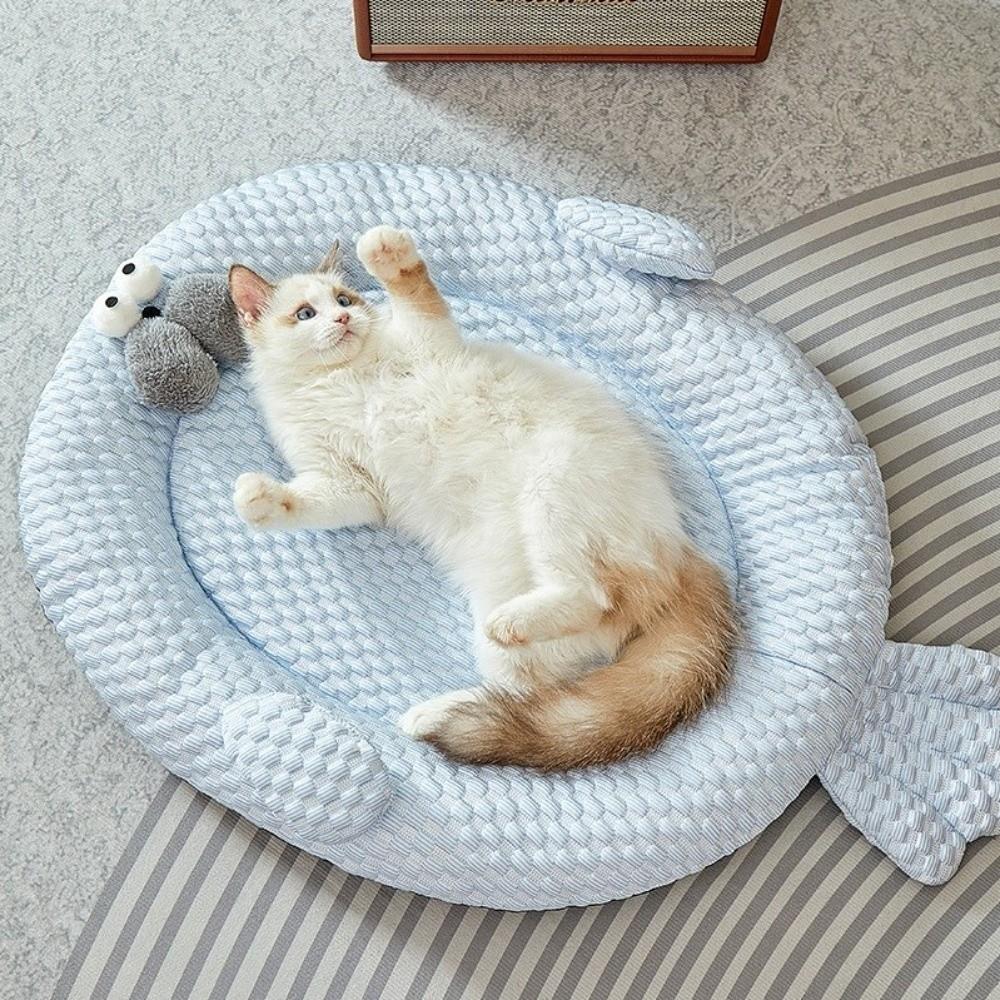 Non-Slip Pet Cooling Mat Cartoon Shape High Rebound Dog Sofa Cushion Breathable Soft Pet Ice Silk Bed for Cats and Dogs
