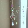 Crystal Moon & Sun Wind Chime with Diamond Prism Vibrant Rainbow Dream Catcher for Home and Garden Decor