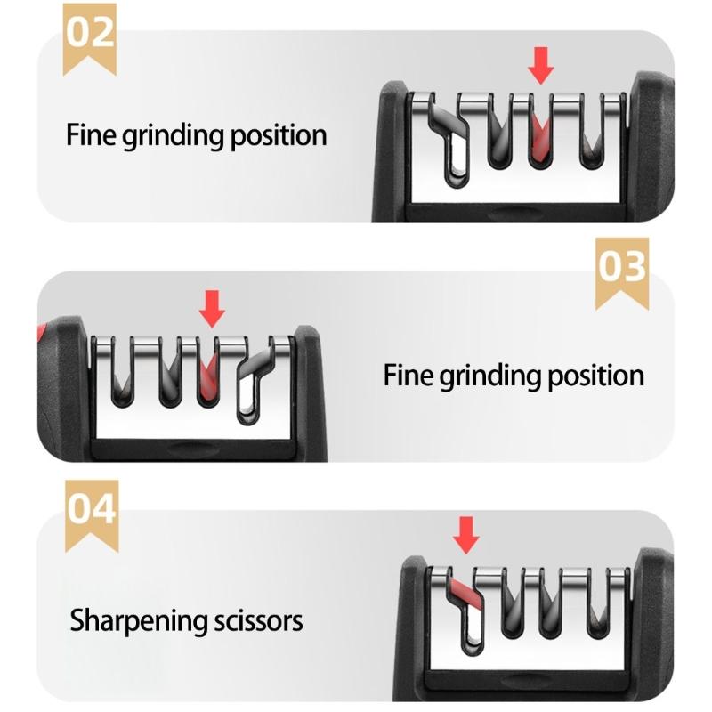 Practical Kitchen Blade Sharpener Tool Ergonomic Handle Nonslip Feet Ceramic Steel Construction For Fast Brims Restorations