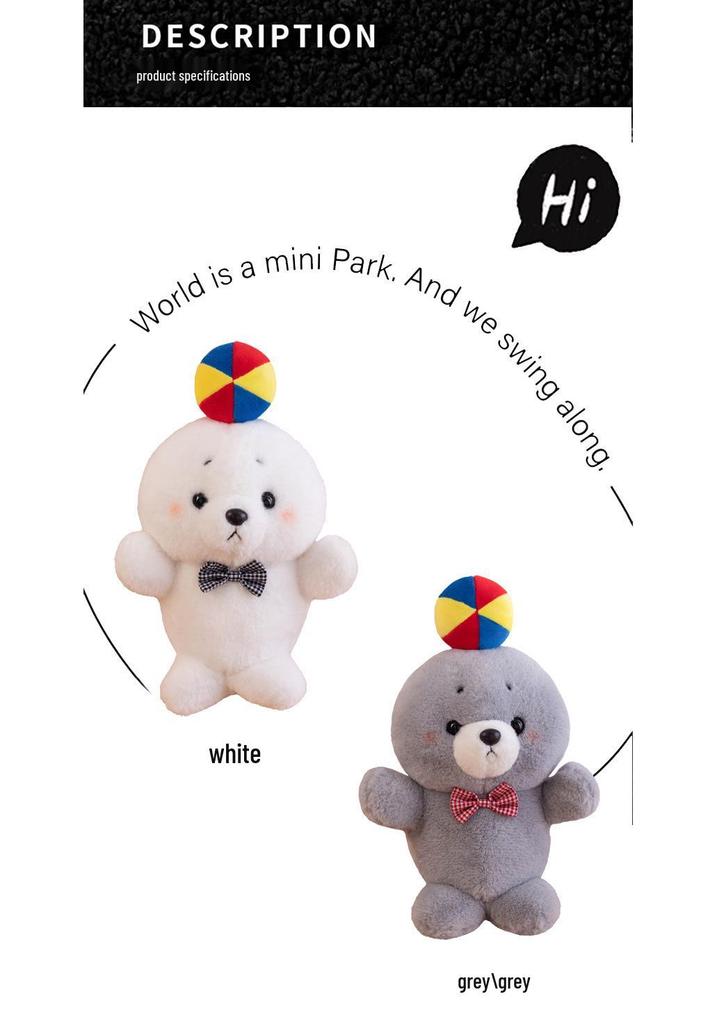 Cute Seal Plush Toy - Cartoon Animal Doll, Soft Bedtime Companion, Soothing Gift for Kids