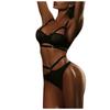 Women's Sheer Mesh Lingerie Set Adjustable Straps Underwire Bra and High Waist Panties with Cutout Design
