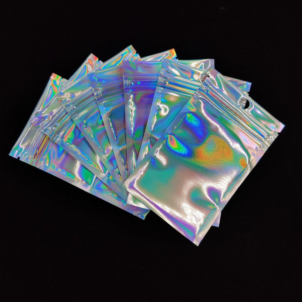 Laser Transparent Self-Sealing Zipper Bag – Small Plastic & Aluminum Foil Bag for Accessories