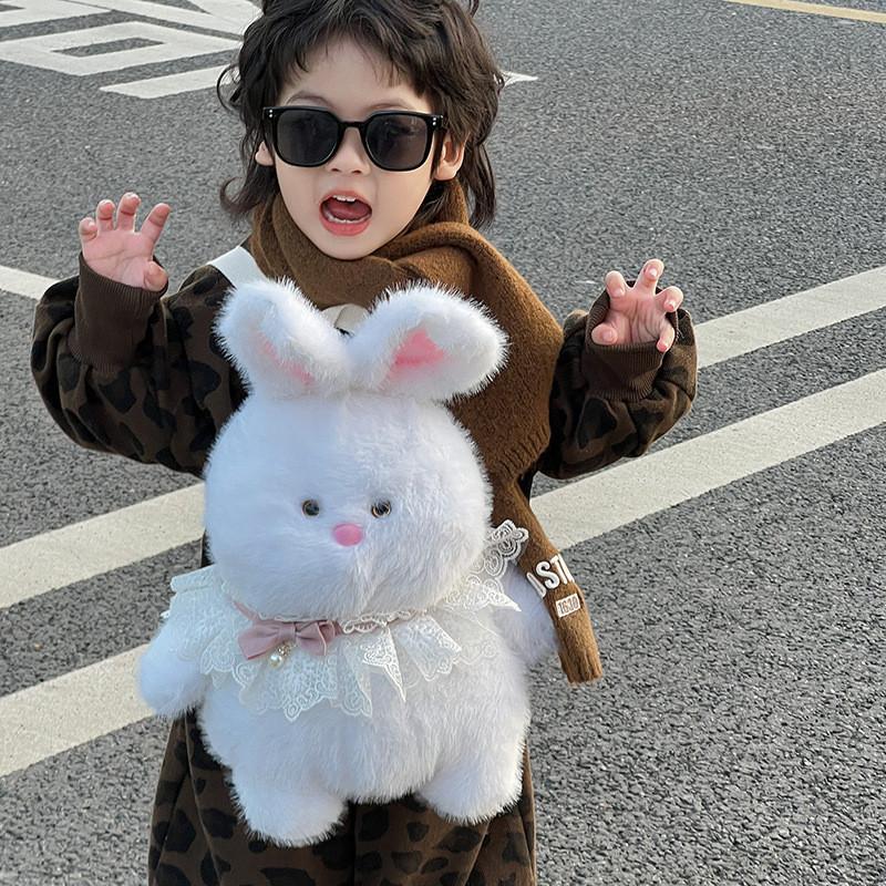 

Plush Stylish Soft Bear And Bunny Toddler Backpack With Adorable Animal Design