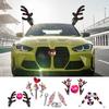 Kit de Chifres de Rena de Natal para Carro Chifres e Nariz de Rena com Luzes LED Fantasia de Chifres de Natal Decoração Automotiva para SUV