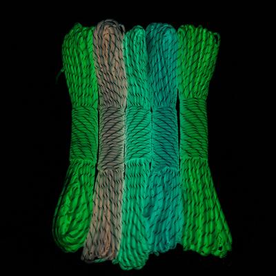 5m Reflective Paracord, Dia.4mm Luminous Nylon Tent Ropes, 9 Cores, Parachute Cord, Lanyard Camp Survival Rope, Camping Tool