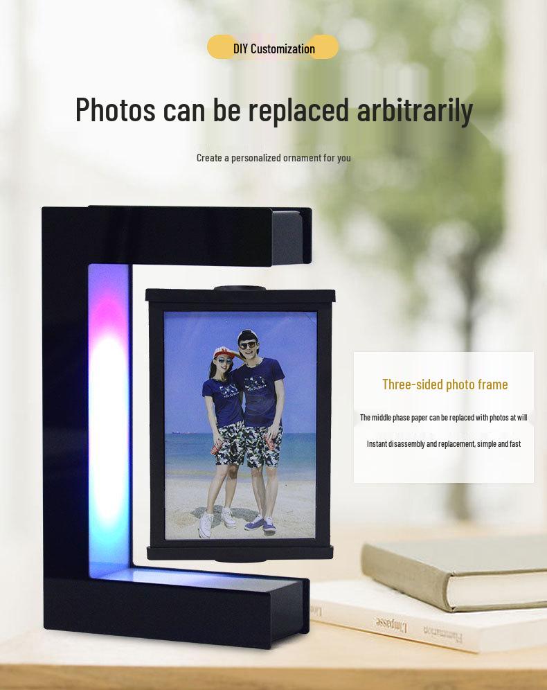 Floating Magnetic Levitation Photo Frame - Creative Gift for Birthdays, Home Decor, and More