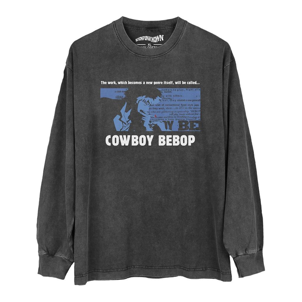 Japanese Anime Cowboy Spike Bebop TShirt Spiegel Printed Men Women Washed Cotton Short Sleeve Graphic Clothes Harajuku Shirt