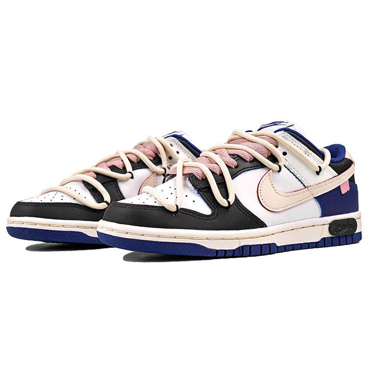 Nike Dunk Low RISK Slip Resistant Abrasion Resistant Low top Skateboard Shoes Women's Blue Pink DD1503-119(Team27-)