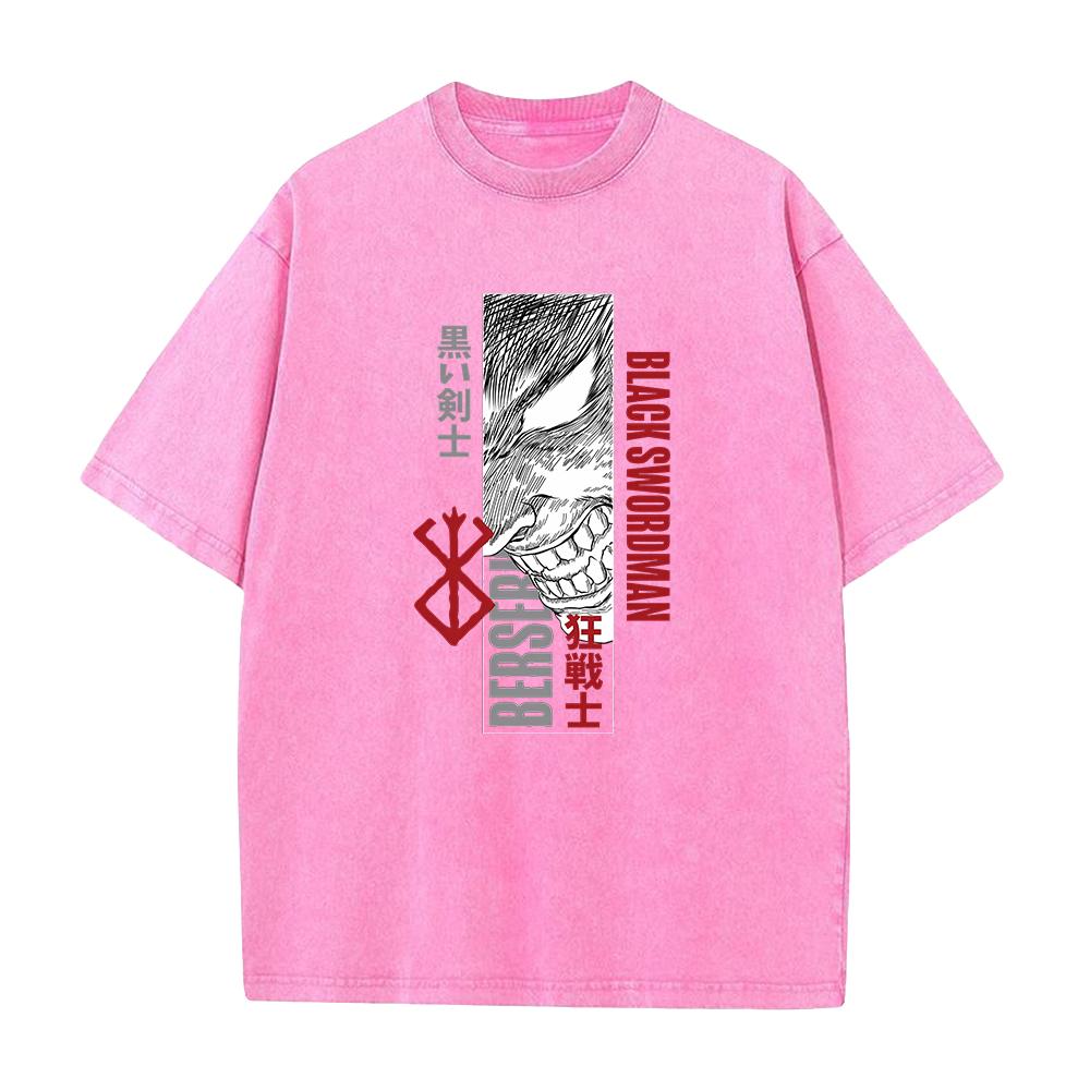 

Anime Berserk Guts Cool Manga Graphic Tee Men Vintage Casual Tshirts Washed Cotton T Shirt Harajuku Male Street Tshirt S