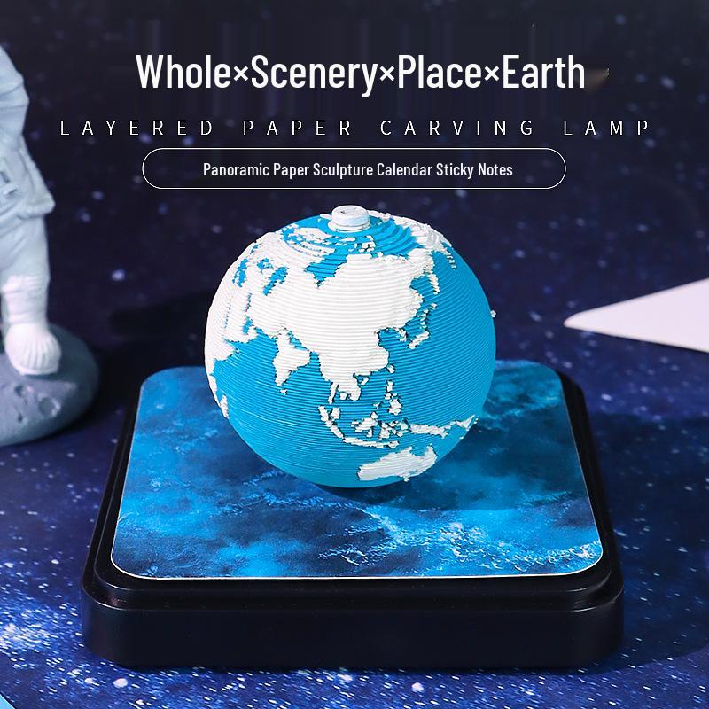 Eco-Friendly 2026 Earth Day 3D Paper Carving Calendar & Creative Desktop Ornament Sticky Note Pad