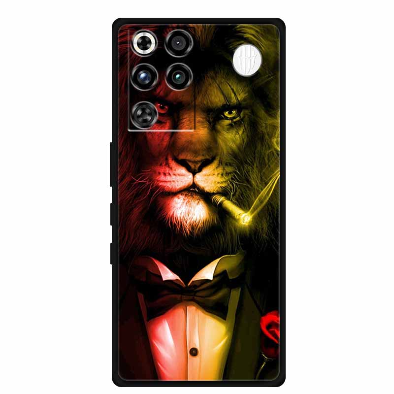For ZTE Nubia RedMagic 11 Pro 5G Case Black TPU Cool Animal Silicone Back Cover For RedMagic 11 Pro Cases 11Pro Coque Funda Para