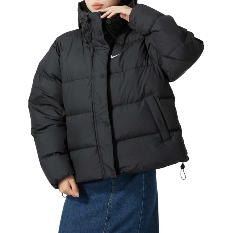 Nike Sportswear Metrotherma-Fit Puffer Solid Color Loose Hooded Long Sleeve Warm Bread Jacket Women Jackets Black FZ5929010