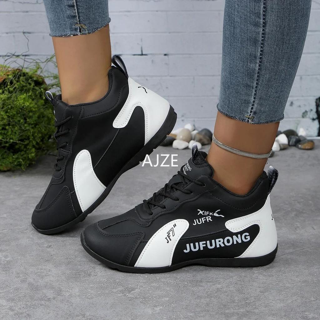Women's Lightweight Leather Waterproof Sneakers with High Breathability and Non-Slip Platform