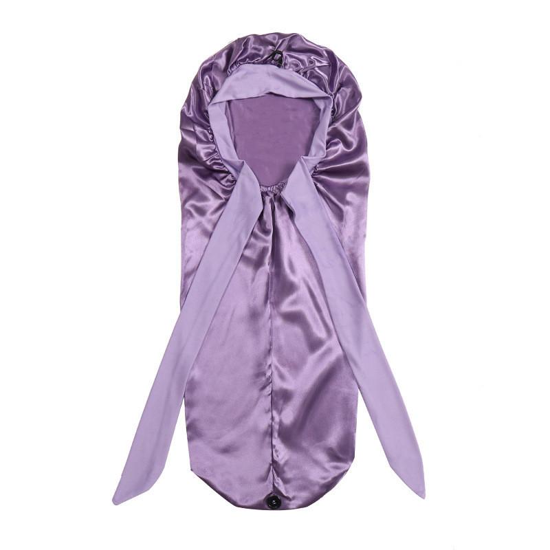 Silk Satin Sleep Cap With Bow Tie Long Stocking For Nighttime Comfort And Style