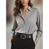 Women's New Solid Color Long Sleeve Shirt Business Casual Base Shirt