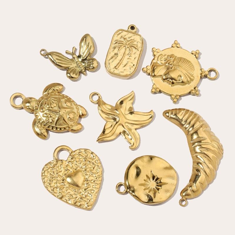 3pcs Sturdy Stainless Steel Heart Charm Necklace Set Decoration for Craft Enthusiasts and Fashion Designers Wear