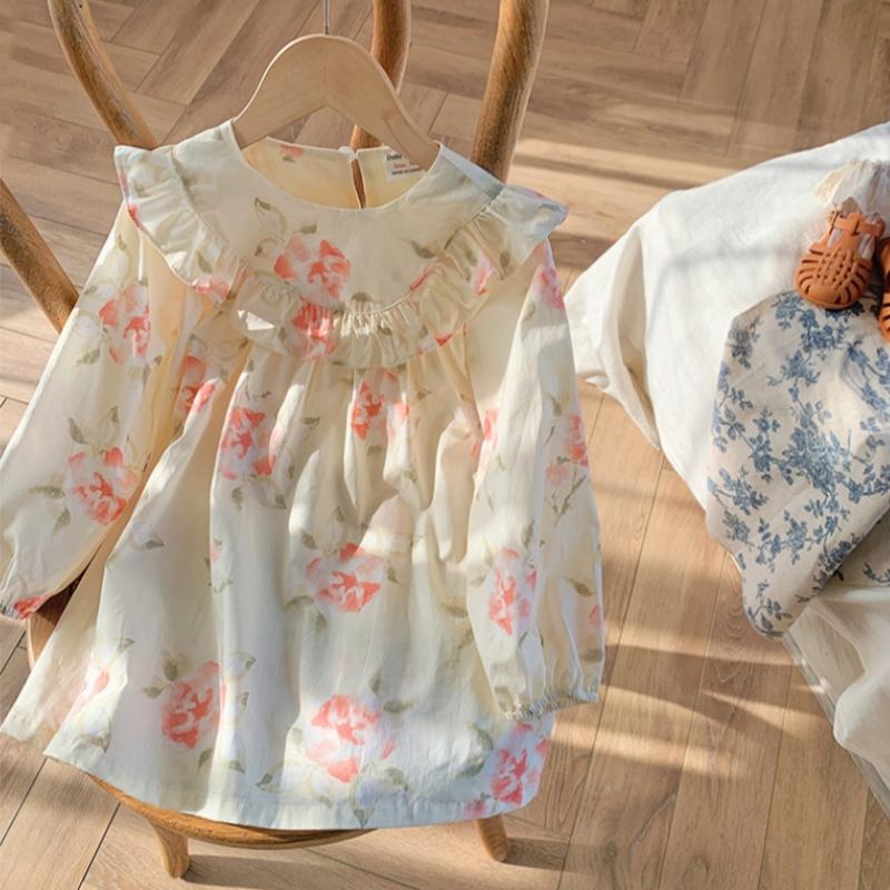 Mädchen Kleid Frühling Herbst Neugeborenen Kleinkind Langarm Gedruckt Baby Kleid Volant Kleidung Baumwolle Prinzessin Kleid Kleidung 1-8years
