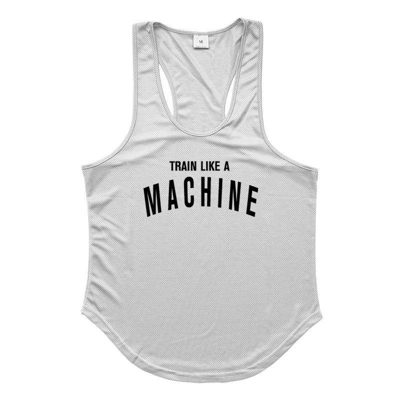 Muscleguys TRAIN LIKE A MACHINE Gym Tank Tops Men Running Vests Fitness Clothing Mens Bodybuilding Stringer Tanktop Summer Sports Clothing