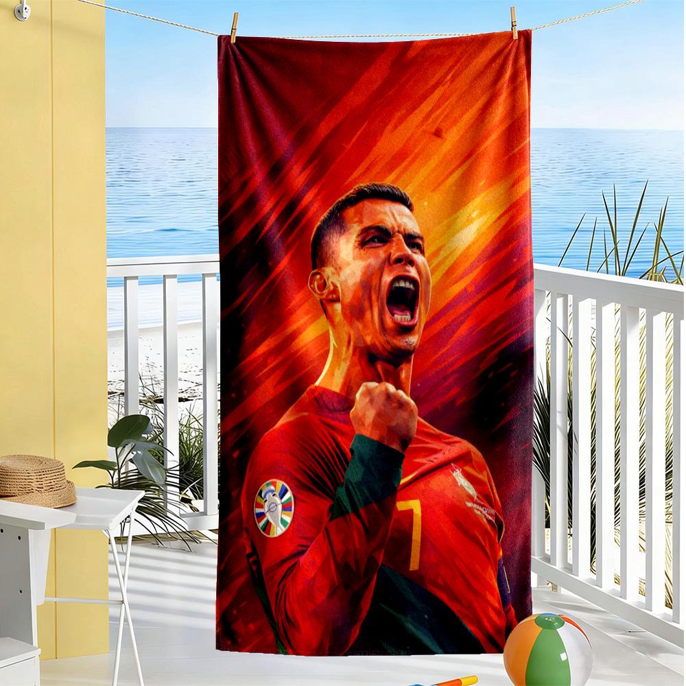 Cr7 Strandtuch Hohe Saugfähigkeit & Schnelltrocknend Bequem Leicht Tragbar für Schwimmen, Strand, Camping, Reisen, Strandzubehör, Fitnessstudio