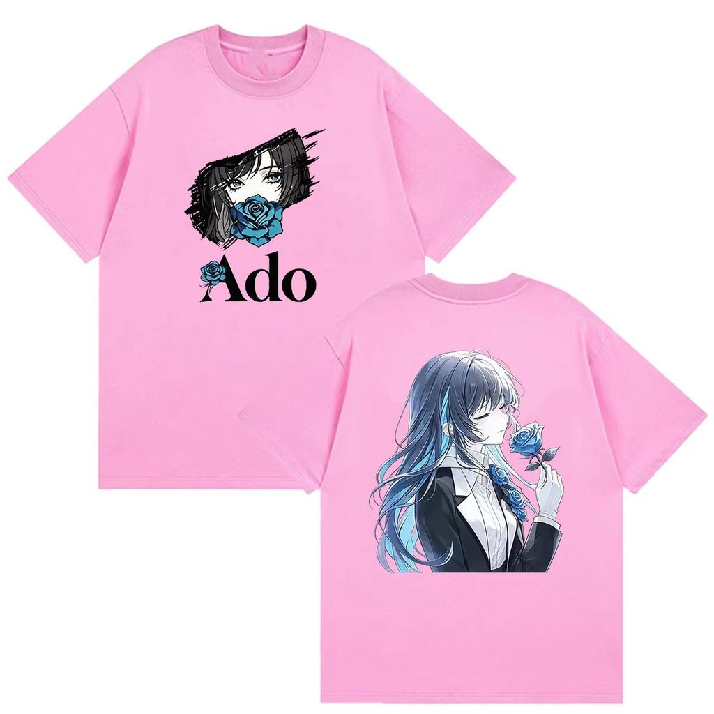 Summer Hot Sale 2026 Singer Ado Double Sided Print T-Shirt Men Women Gothic Cotton Oversized T-shirts Harajuku Hip Hop Punk T-shirt