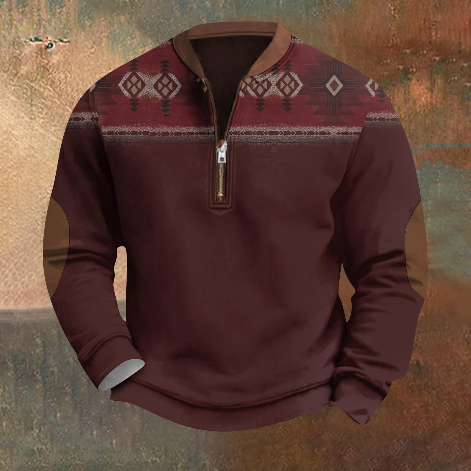 

Мужская повседневная толстовка в стиле ретро с градиентным принтом L винный