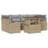 VidaXL Canapé jardin 7 pièces avec coussins beige en polyrotin 3348576