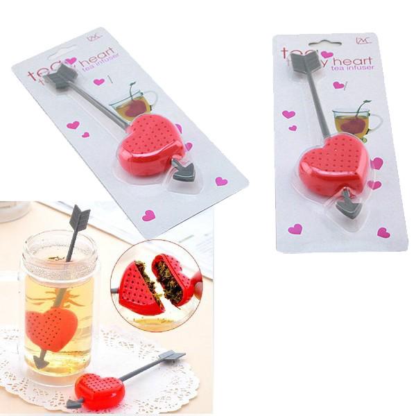 Buy Red Cupid Heart Style Teacup Teapot Tea Strainer Bag Infuser Filter