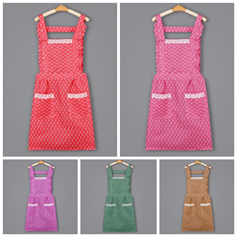 Korean Style Waterproof Cotton Princess Cooking Apron
