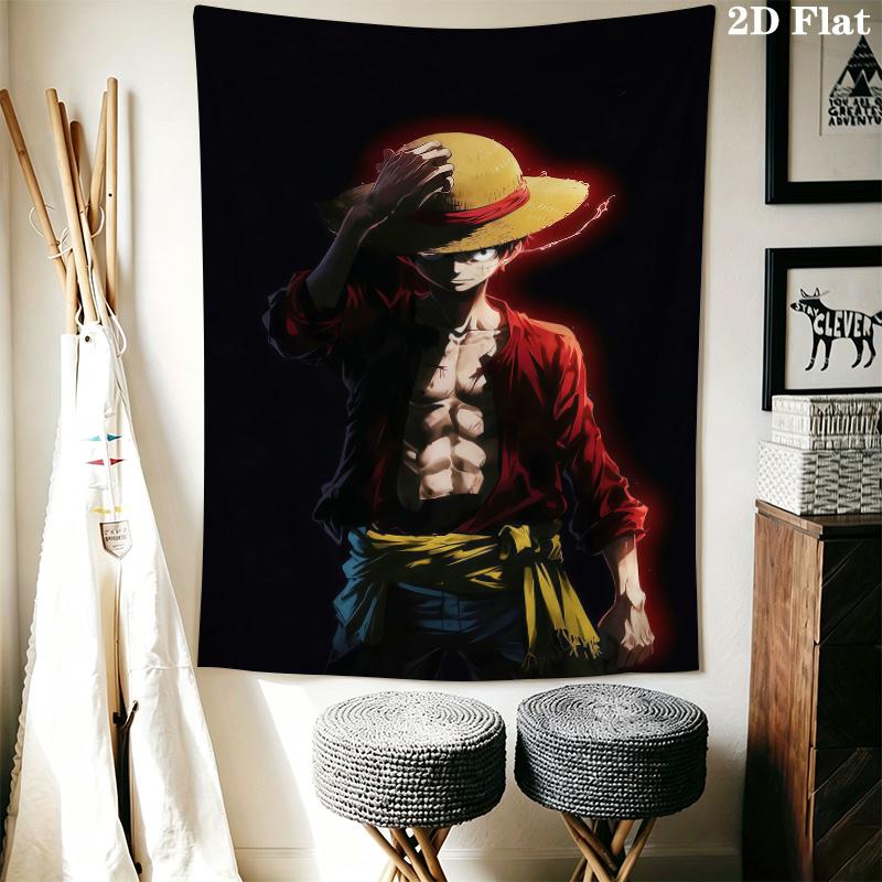 One Piece Monkey D Luffy Wall Tapestry Aesthetic Wall Hanging Printed Fabric Blanket Decorative Tapestries For Bedroom Living Room Home Decor