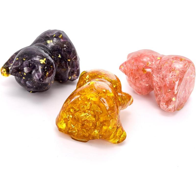 3 Pcs Maneki Neko en Cristal, Mini Figurine Chat Porte-Bonheur de 2,7", Mignons Chats Accueillants Appelant la Fortune comme Décor Porte-Bonheur pour Maison Bureau Voiture
