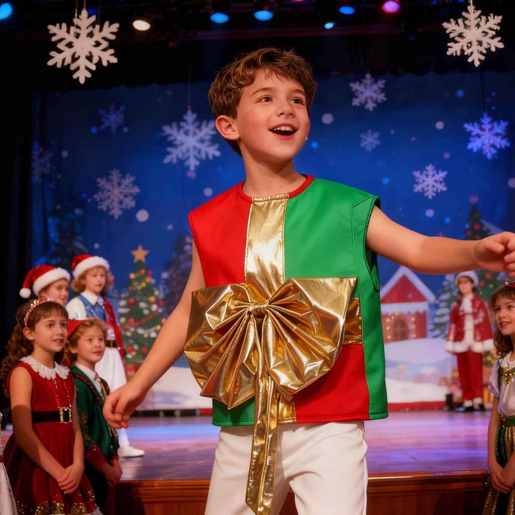 Christmas Costumes for Kids Children Cosplay Sleeveless Top Holiday Dress Up Clothes for Boys Girls Themed Parties Holiday