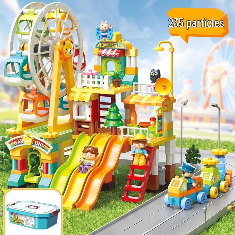 Rotating Windmill & Ferris Wheel Building Blocks Toy for Kids