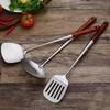 304 Stainless Steel Stir-Fry and Soup Ladle Set with Extended Wooden Handle