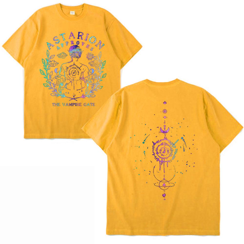 

Винтажная футболка Astarion Baldurs Gate 3 Funny для мужчин и женщин, модная, 100% хлопок, повседневная, свободного покроя, с коротким рукавом, уличная одежда XXXL жёлтый