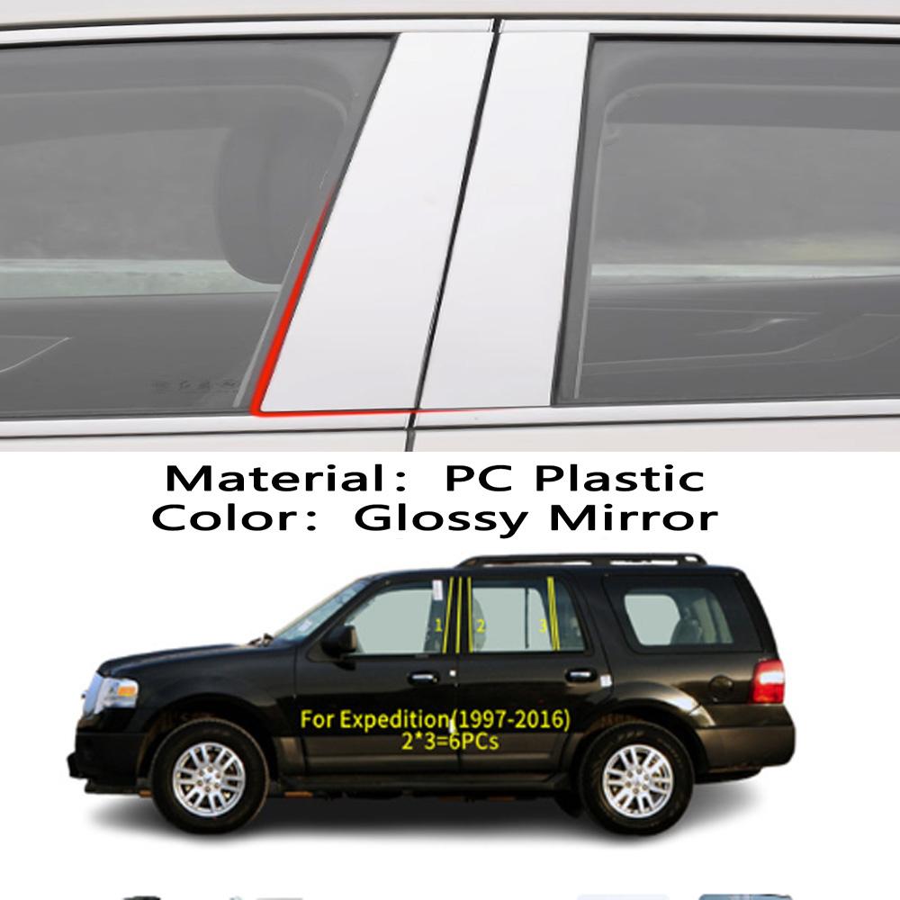 Car TPU/Glossy Mirror Pillar Post Cover Door Trim Window Molding Sticker For Ford Expedition 1997 1998 1999 2000- 2014 2015 2016