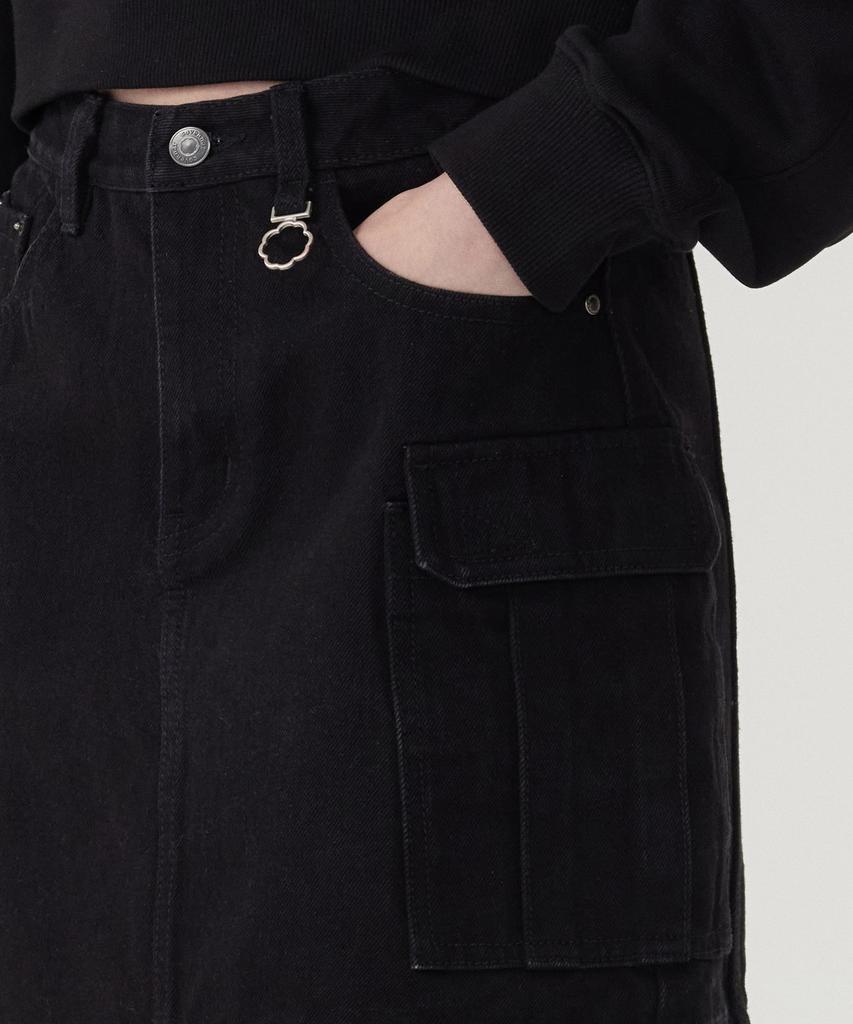 COVERNAT WOMAN Cargo Denim Mini Skirt Black