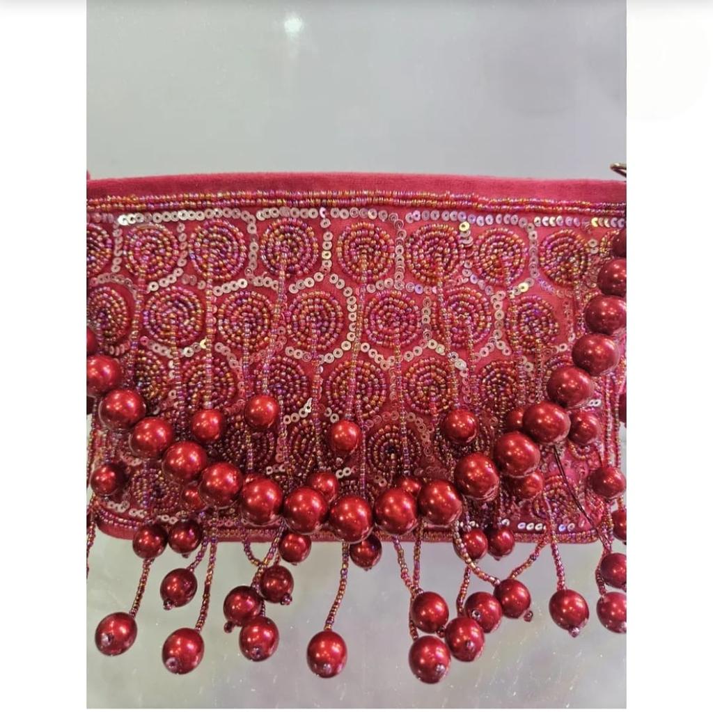 Red Bridal Bag Designer Ladies Purse Embroidered Wedding Clutch Bridesmaid Gift for Her Affordable Birthday Gift for Mom Friend Sister