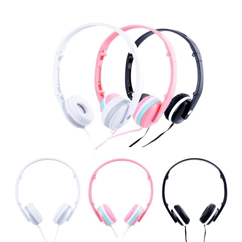 Jente Søt Farge Hodetelefoner Sammenleggbare Hodetelefoner Rosa Hodetelefoner med MIC for Xiaomi Student Barn Bursdagsgaver