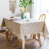 Flower Pattern Tablecloth Cotton Linen Blend Rectangular Dining Table Cover For Dining Buffet Parties And Camping Decoration