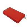 Used 11679 Long Zip Wallet 37690 7940 Grain Calfskin Compartment Zip Around Logo Charm Red Unisex from Japan AUTHENTIC