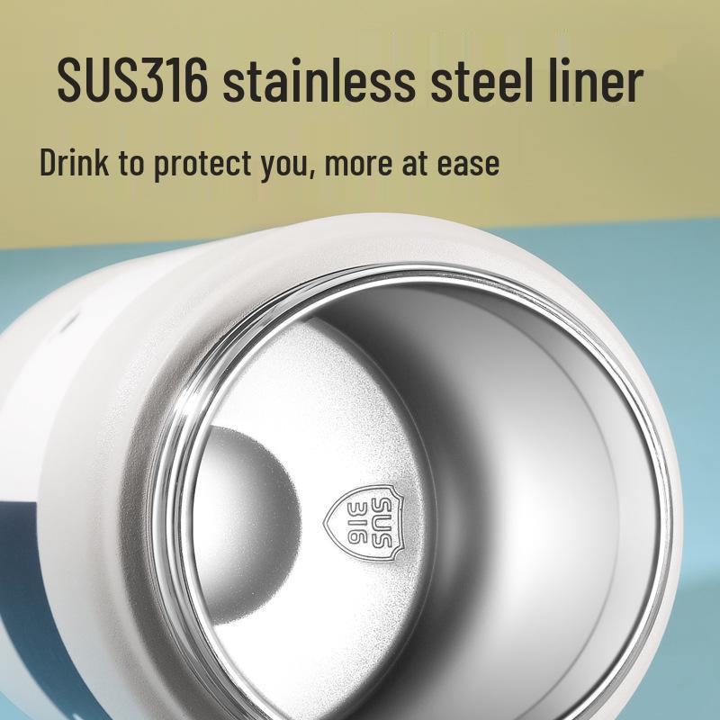 316 Stainless Steel Insulated Straw Cup - Large Capacity, Portable for Students