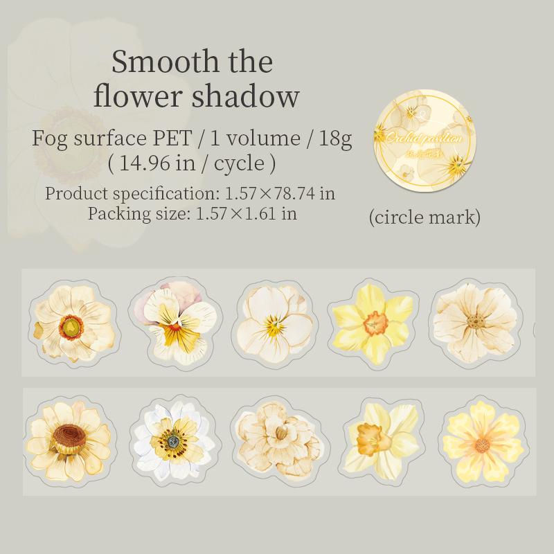 50mm*2m Flowers Plants PET Tapes Junk Journal Adhesiva Scrapbooking Sticker Planner Diary Collage Decoration Stationery Tape