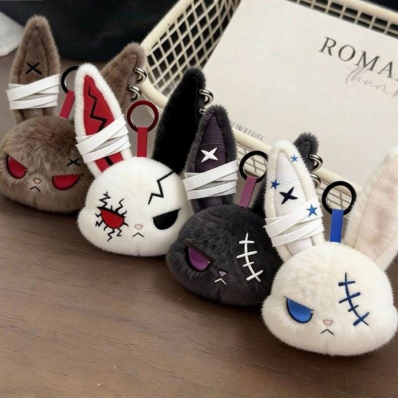 Dunkles Kaninchen Schlüsselanhänger Gotischer Stil Hase Schlüsselanhänger Rucksack Anhänger Charms Cartoon Hängender Schlüsselanhänger Geburtstagsfeier Geschenk