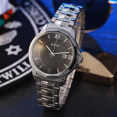 EYKI Retro Business Casual Kalendarz Kwarcowy Zegarek Damski Koreański Styl Modny Stalowy Pasek Zegarek Dla Par Męski
