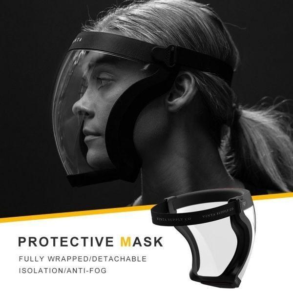 Transparent Full Faceshield Reusable Dustproof Anti-fog Mask Kitchen Protection Anti-splash Mask